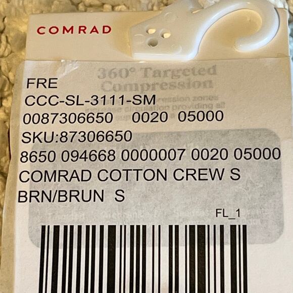 Comrad Compression Cotton Crew Socks Brown & Green Small W 5-7.5 - Picture 4 of 8